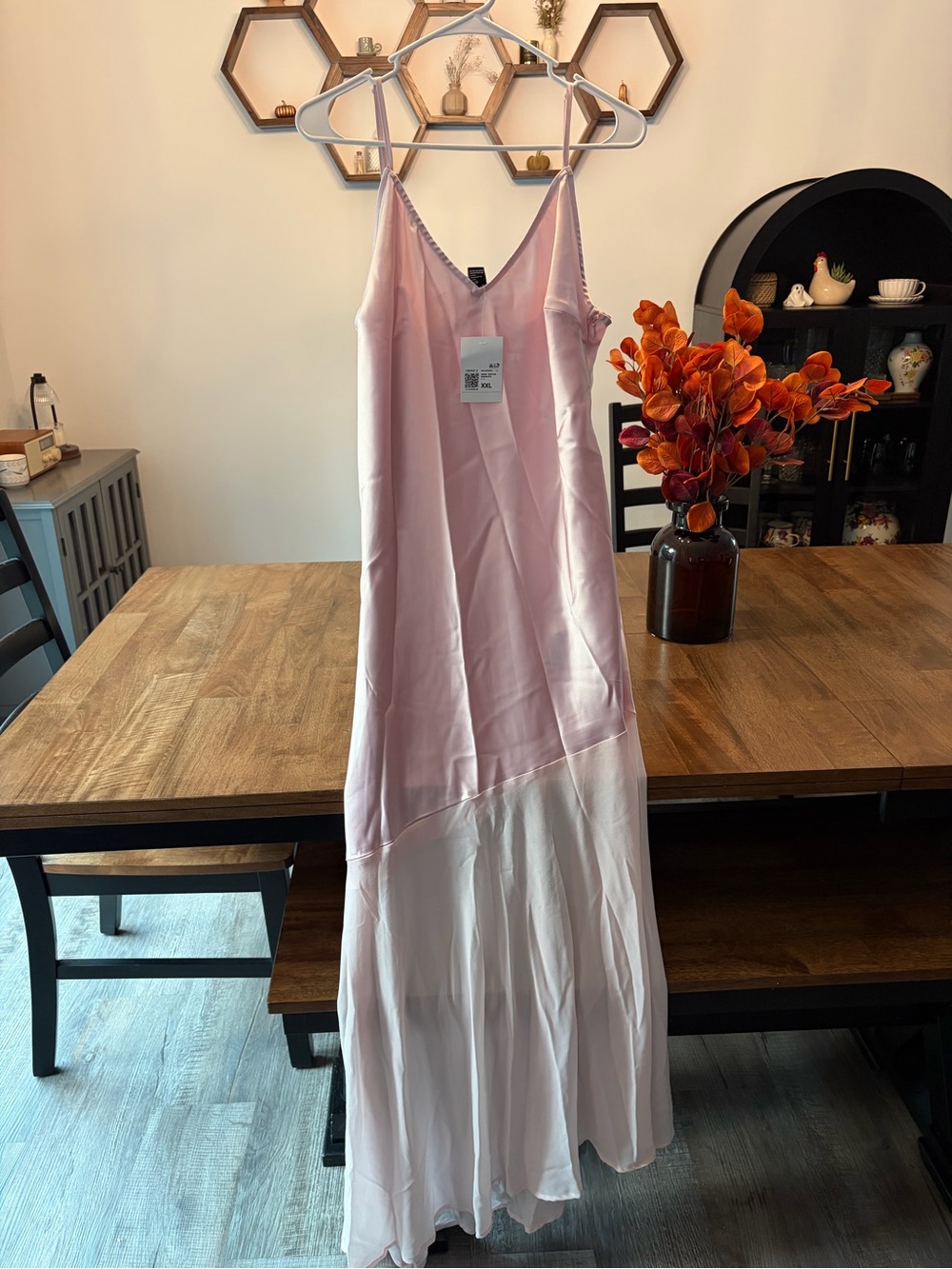 Forever 21 Pink Satin Maxi Slip Dress (NEW)